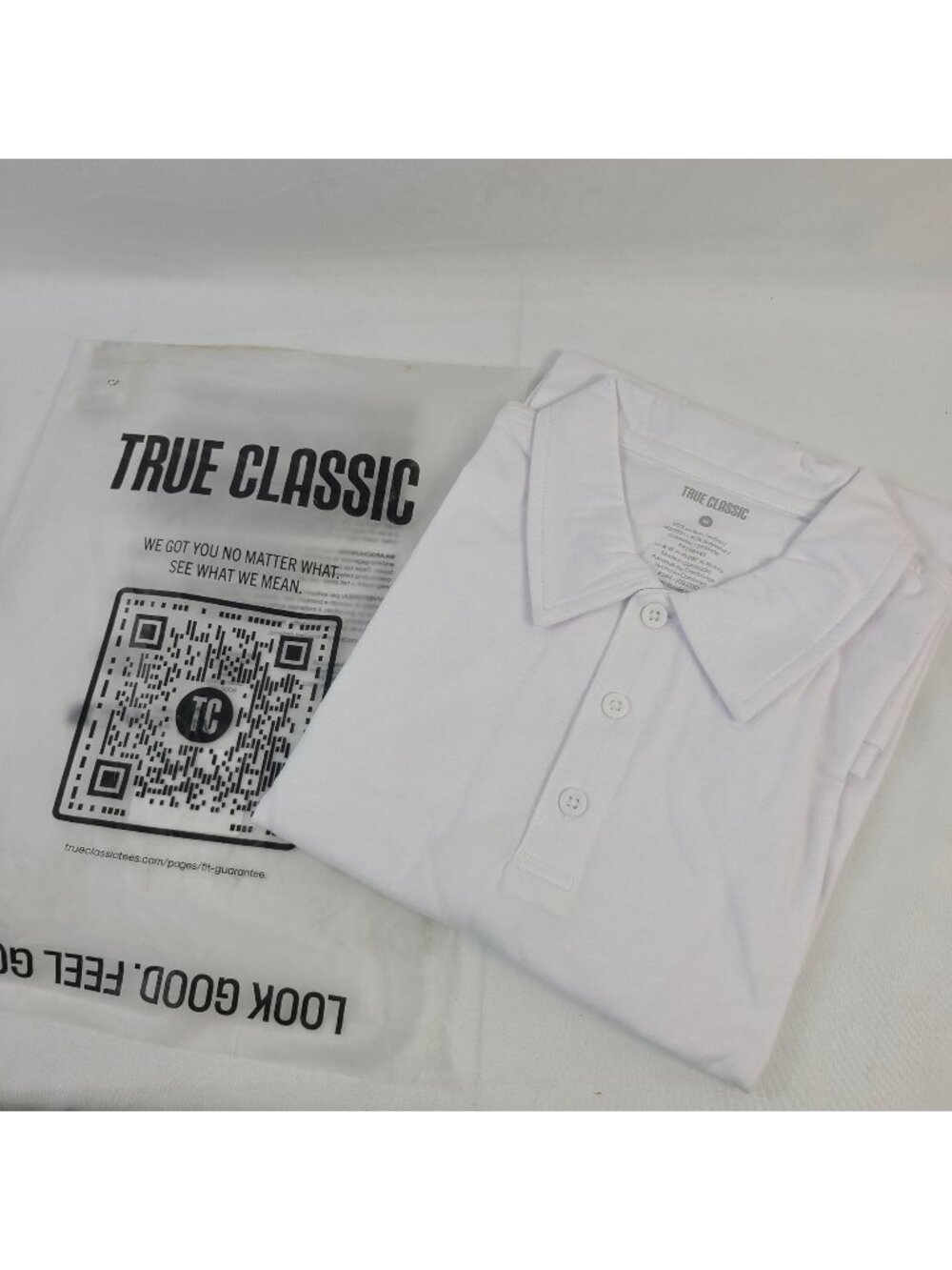 NEW True Classic Men's Polo Shirt White Size Medium
